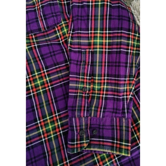LRL Lauren Jeans Co. Ralph Lauren Size 2X Purple Plaid Cotton Shirt Button-Up - Picture 7 of 12